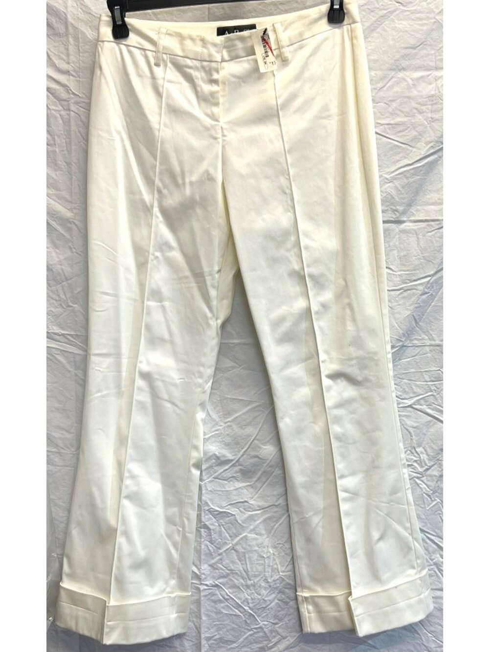 A.B.S By Allen Schwartz Womens White Cotton Blend Trousers Size 8 New With Tags